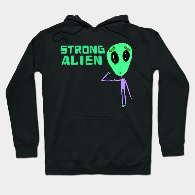 strong alien Hoodie by FromBerlinGift